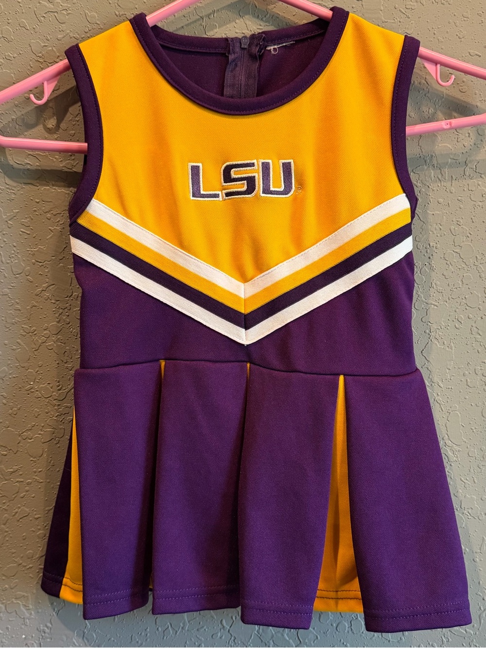 LSU Tigers Toddler Girls' Purple and Gold Cheer Tank Dress